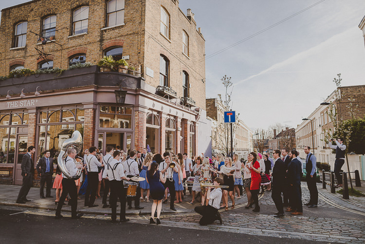 Street Party London Spring Flower Wedding http://www.modernvintageweddings.com/