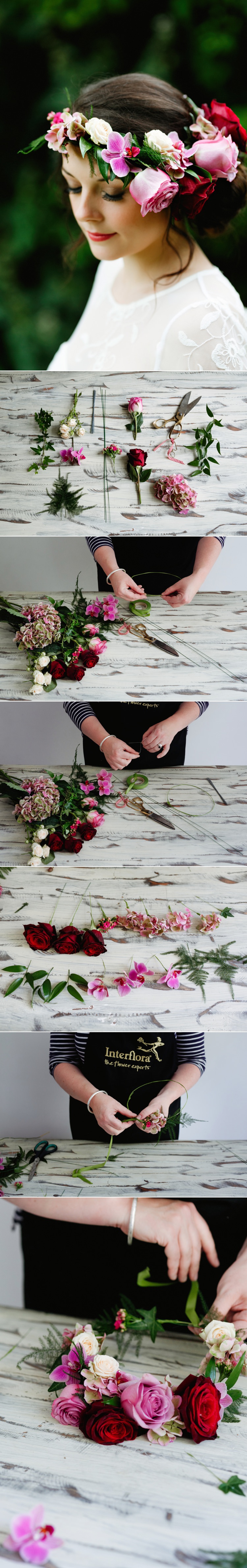 DIY Flower Crown Tutorial Bride Bridal Wedding Hair