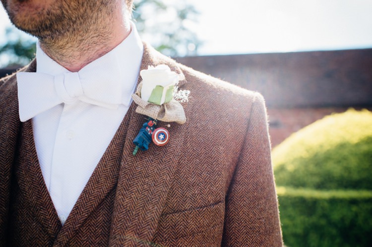 Lego Buttonhole Rose Hessian Groom Garden Music Festival Double Decker Bus Marquee Wedding http://www.mariannechua.com/