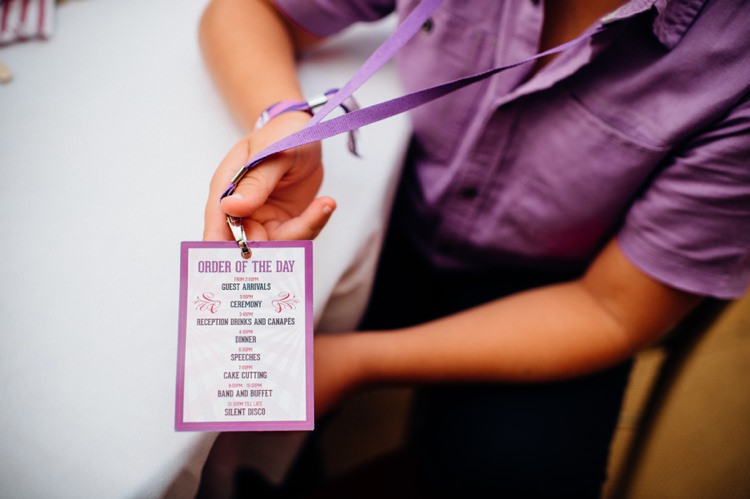Order of Service Lanyards Stationery Garden Music Festival Double Decker Bus Marquee Wedding http://www.mariannechua.com/