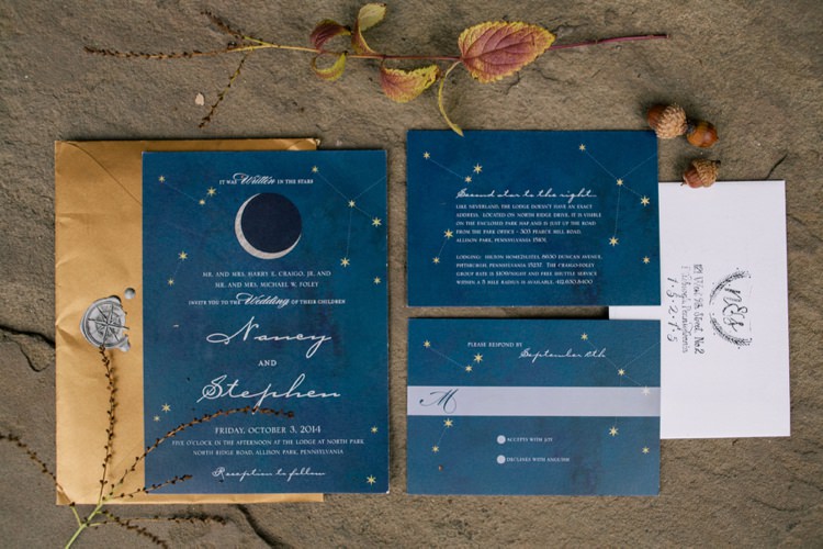 Stars Moon Invitations Stationery Whimsical Peter Pan Inspired Wedding http://cararufenacht.com/