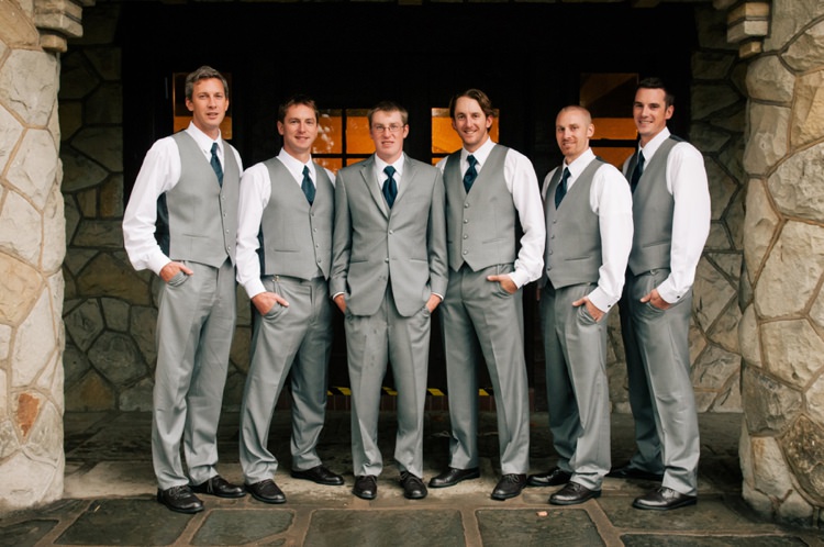 Grey Suit Groom Groomsmen Whimsical Peter Pan Inspired Wedding http://cararufenacht.com/