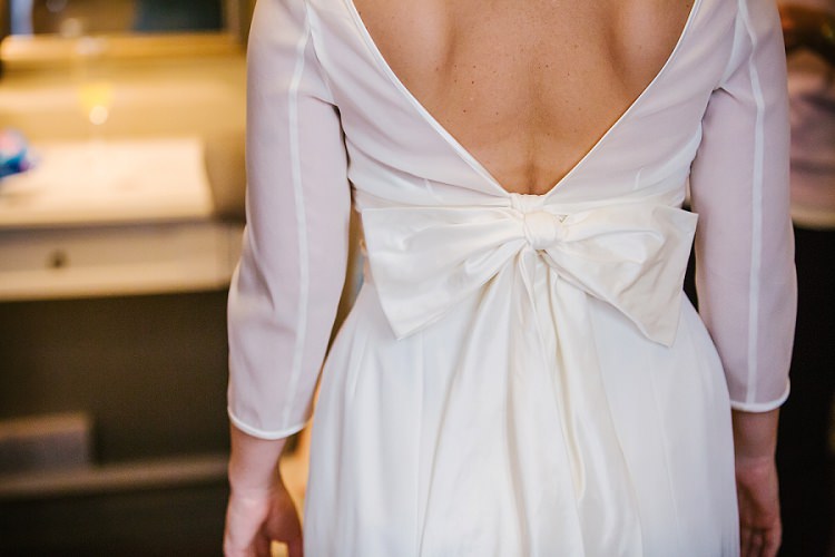 Bow Sleeves Dress Gown Bride Bridal Vintage Village Hall Geek DIY Wedding http://www.theimagegarden.co.uk/