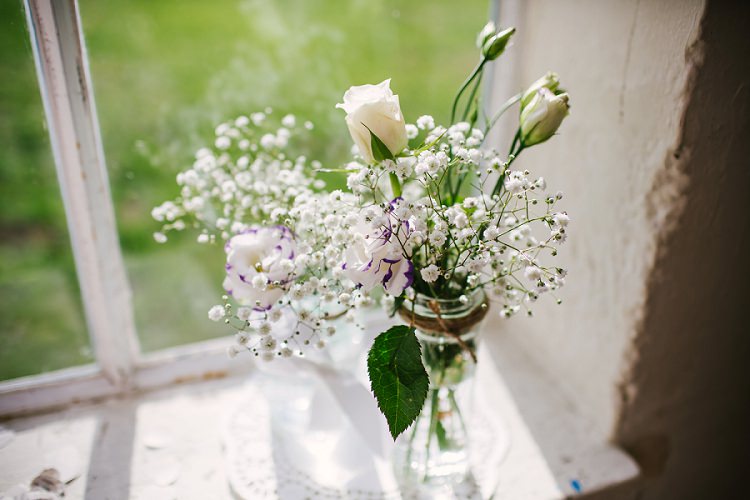 Jar Flowers Vintage Village Hall Geek DIY Wedding http://www.theimagegarden.co.uk/
