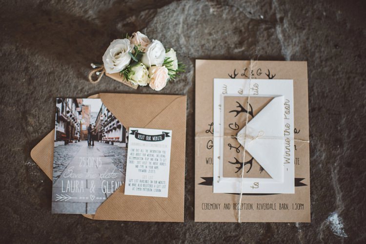 Kraft Brown Paper Stationery Invitations DIY Whimsical Boho Woodland Wedding http://katmervynphotography.com/