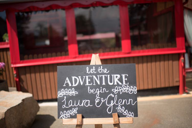 Black Board Sign Adventure Whimsical Boho Woodland Wedding http://katmervynphotography.com/