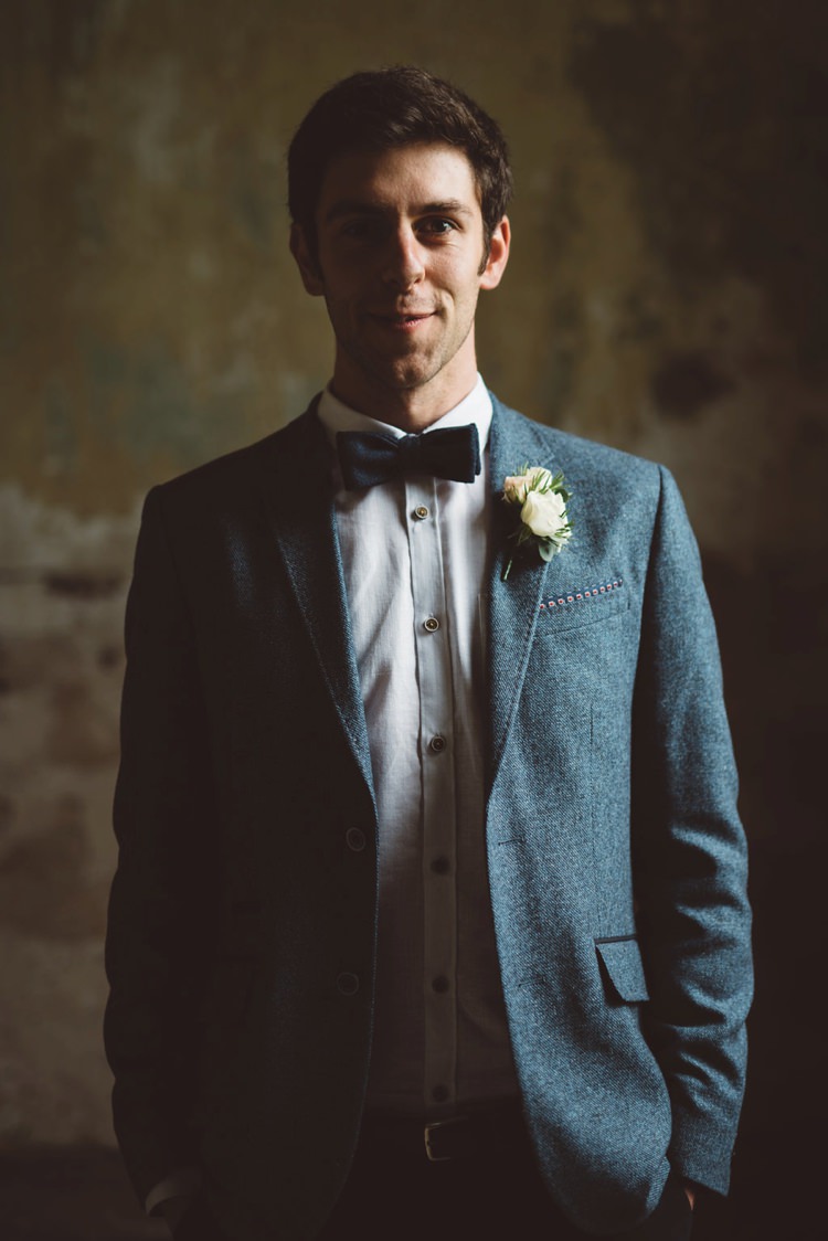Chino Jacket Blue Bow Tie Groom Whimsical Boho Woodland Wedding http://katmervynphotography.com/