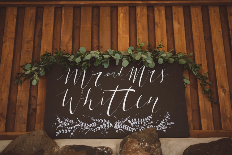 Top Table Sign Calligraphy Black Board Greenery Whimsical Boho Woodland Wedding http://katmervynphotography.com/