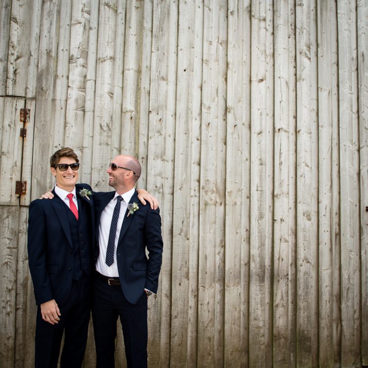 Reiss Suit Groom Sunglasses Beautiful Country Barn Relaxed Family Wedding http://hollybobbins.com/