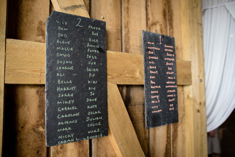 Slate Seating Table Plan Chart Beautiful Country Barn Relaxed Family Wedding http://hollybobbins.com/