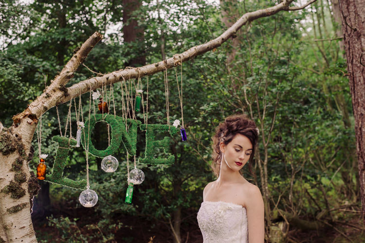 LOVE Moss Letters Decor Cosy Candlelit Woodland Barn Wedding Ideas http://www.chrisrandlephotography.co.uk/