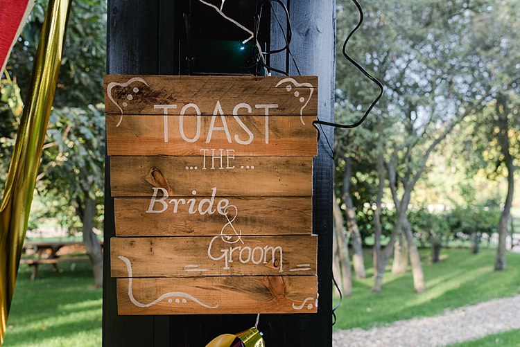 Toast Bride Groom Pallet Sign Rustic Smores Colourful Rainbow Gold Camp Wedding Party http://alexa-loy.com/