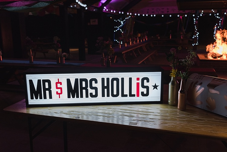 Cinema Sign Goodwin Goodwin Mr Mrs Light Colourful Rainbow Gold Camp Wedding Party http://alexa-loy.com/