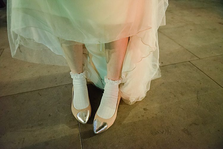 Flat Heart Shoes Pumps Socks Bride Bridal Accessories Colourful Rainbow Gold Camp Wedding Party http://alexa-loy.com/