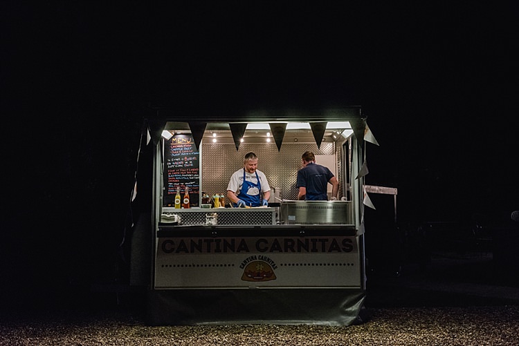 Cantina Carnitas Food Truck Street Colourful Rainbow Gold Camp Wedding Party http://alexa-loy.com/