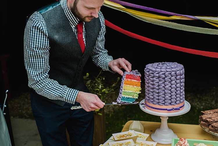 Colourful Rainbow Gold Camp Wedding Party http://alexa-loy.com/