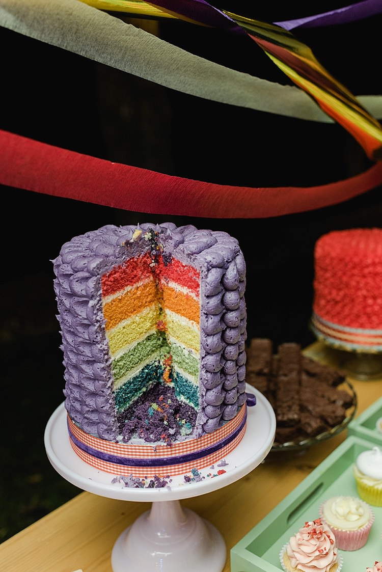 Cake Colourful Rainbow Gold Camp Wedding Party http://alexa-loy.com/