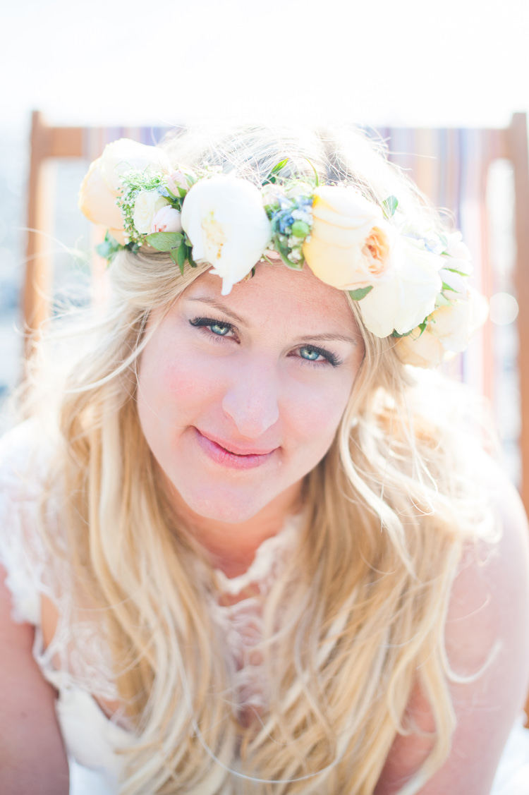 Natural Make Up Bride Flower Crown Peach Stylish Beach Mermaid Wonderland Wedding http://www.sourceimages.co.uk/