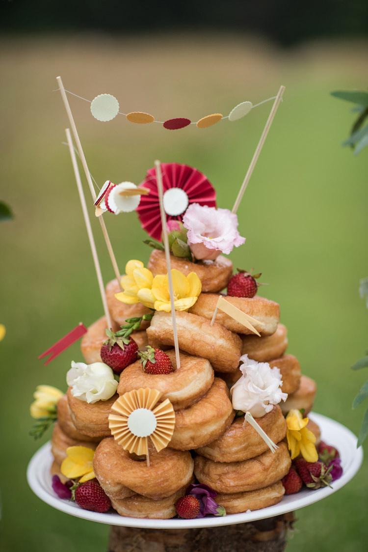Donuts Bunting Pinwheels Whimsical Soft Floral Meadow Wedding Ideas http://www.jbcreatives.co.uk/