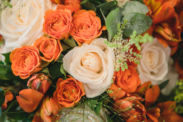 Rose Flowers Bouquet DIY Orange Mint Conservatory Wedding http://www.tierneyphotography.co.uk/