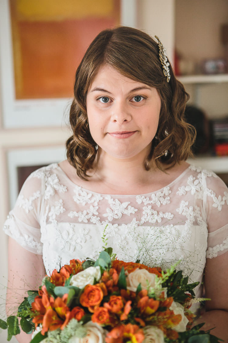 Short Hair Bride Bridal Waves Comb DIY Orange Mint Conservatory Wedding http://www.tierneyphotography.co.uk/
