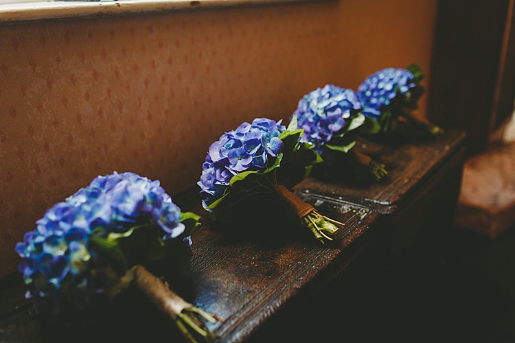 Blue Hydrangea Bouquets DIY Seaside Inspired Farm Wedding http://benjaminstuart.co.uk/