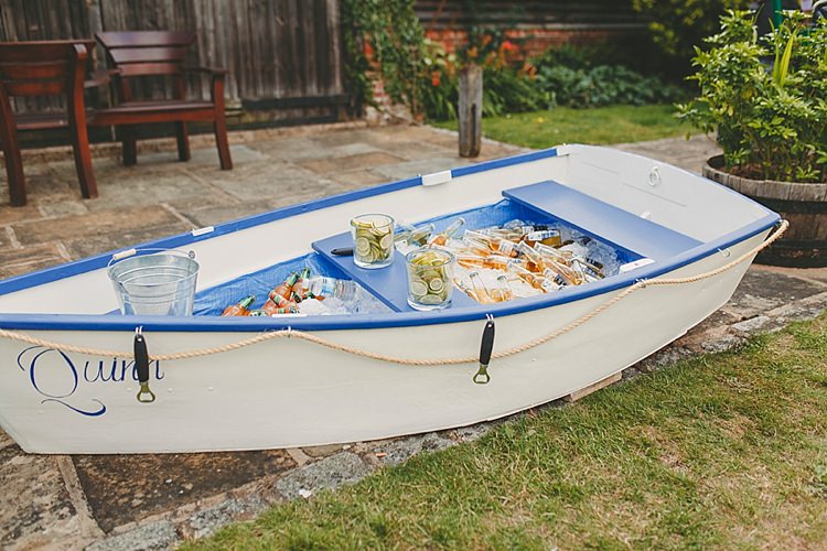 Boat Bar Drink Station DIY Seaside Inspired Farm Wedding http://benjaminstuart.co.uk/