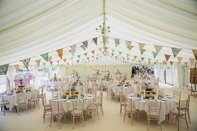 Marquee Bunting DIY Orange Mint Conservatory Wedding http://www.tierneyphotography.co.uk/