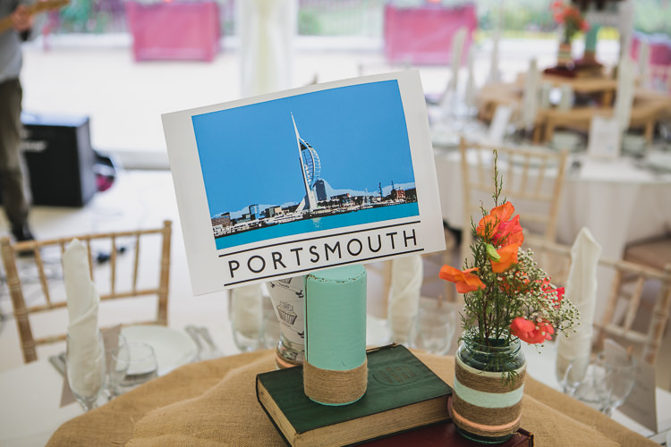 Place Town Table Names DIY Orange Mint Conservatory Wedding http://www.tierneyphotography.co.uk/