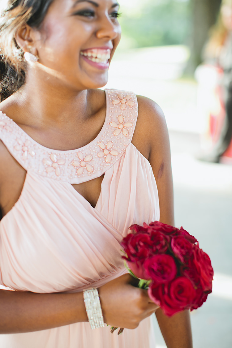 Pink Bridesmaid Dress Red Rose Bouquet Grand Classic Beauty City Sweden Wedding http://smallpigart.se/en/
