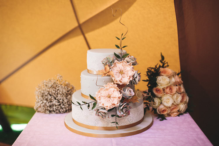 Floral Flower Cake Fun Games Festival Tipi Wedding http://www.redonblonde.com/