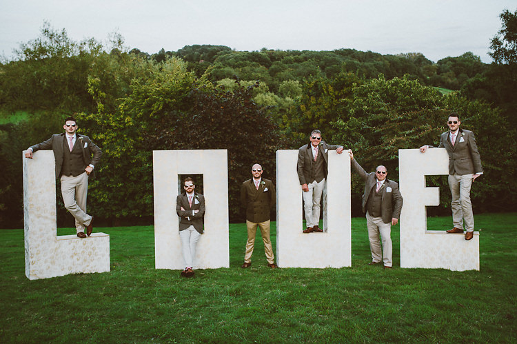 Tweed Chinos Groom Groomsmen Local Fun Home Made Marquee Wedding http://www.alextentersphotography.co.uk/