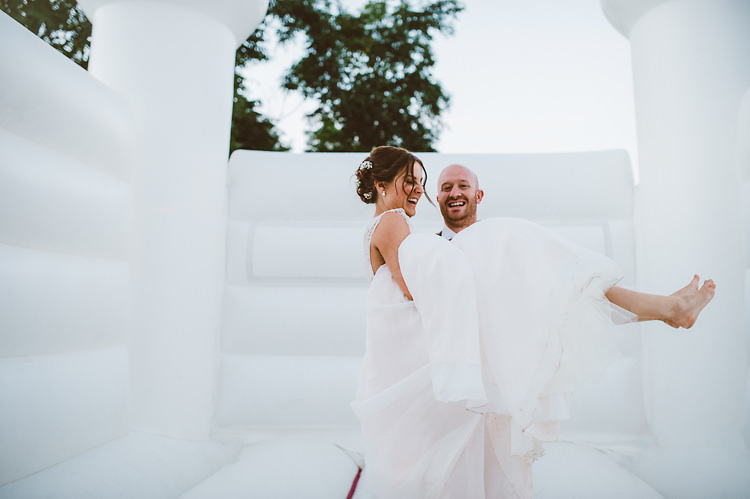 Bouncy Castle Local Fun Home Made Marquee Wedding http://www.alextentersphotography.co.uk/