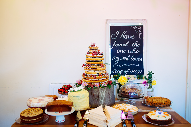 Cake Table Home Made Baked Quirky Homespun Festoons Ferns Wedding http://www.stevebridgwoodphotography.co.uk/