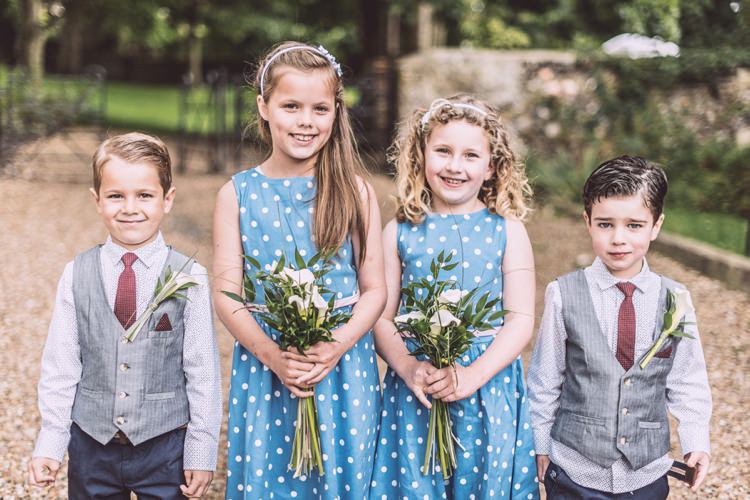 Blue Polka Dot Bridesmaid Flower Girls Waistcoat Page Boys Masculine Simple Rustic Pub Wedding http://www.neilwilliamshaw.co.uk/