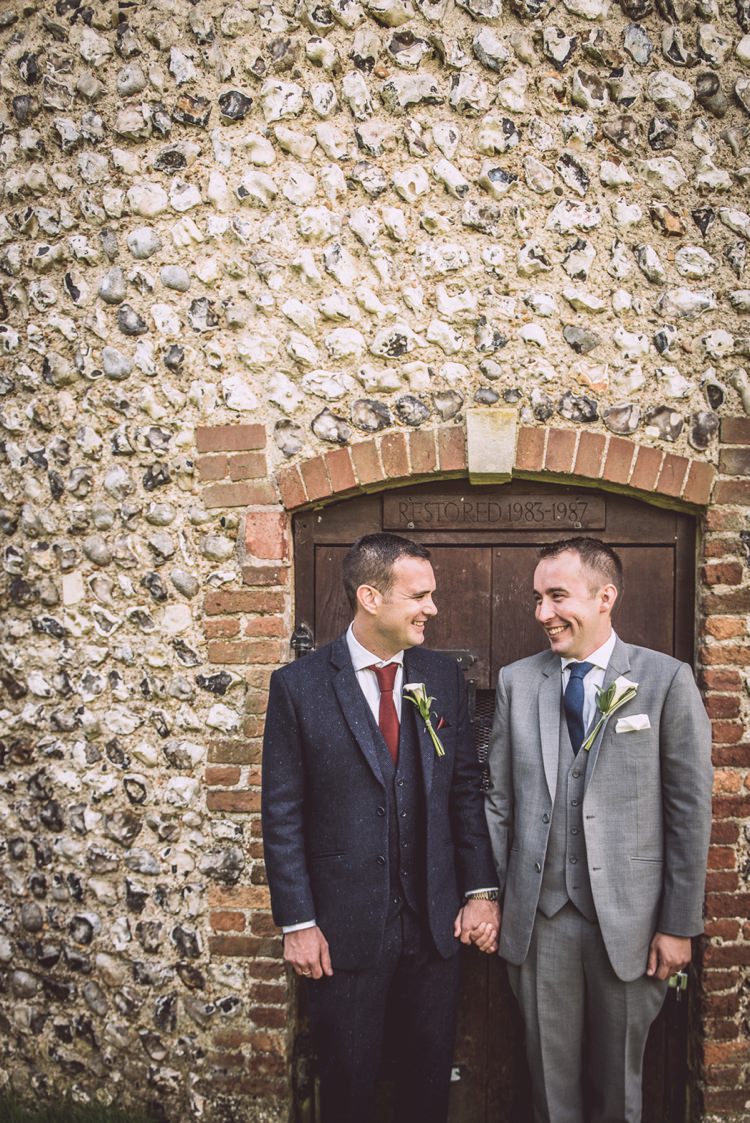 A Suit That Fits Groom Grey Blue Suit Red Tie Masculine Simple Rustic Pub Wedding http://www.neilwilliamshaw.co.uk/