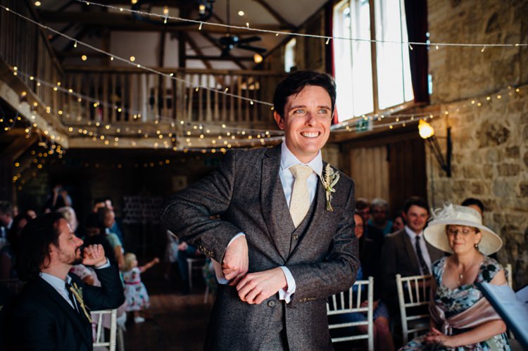 Tweed Suit ASOS Groom Sweet Hand Crafted Crochet Barn Wedding http://www.mariannechua.com/