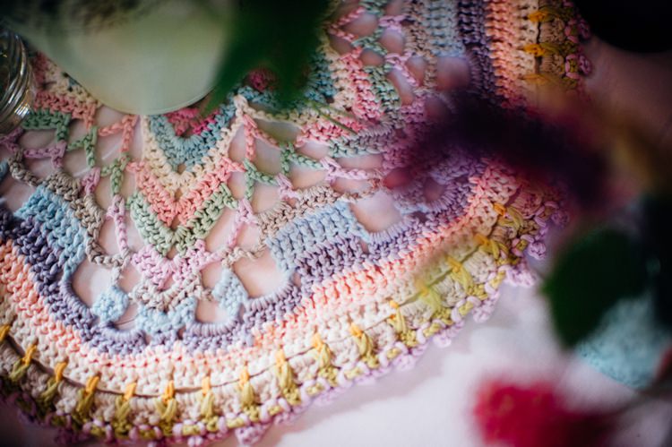 Sweet Hand Crafted Crochet Table Cloth Runner Mat Barn Wedding http://www.mariannechua.com/