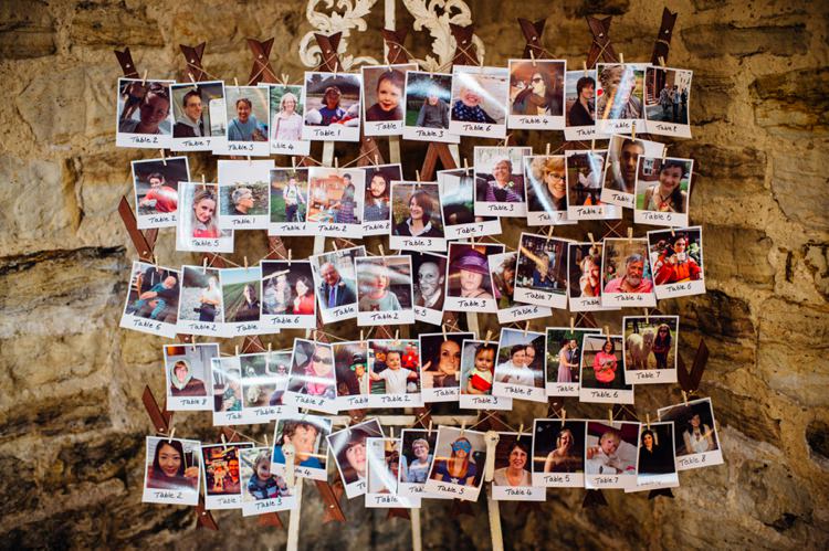 Polaroid Table Plan Seating Chart Sweet Hand Crafted Crochet Barn Wedding http://www.mariannechua.com/