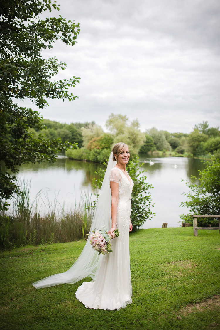 Florence by Jenny Packham Bride Bridal Dress Gown Veil Outdoor Lakeside DIY Wedding http://julietmckeephotography.co.uk/