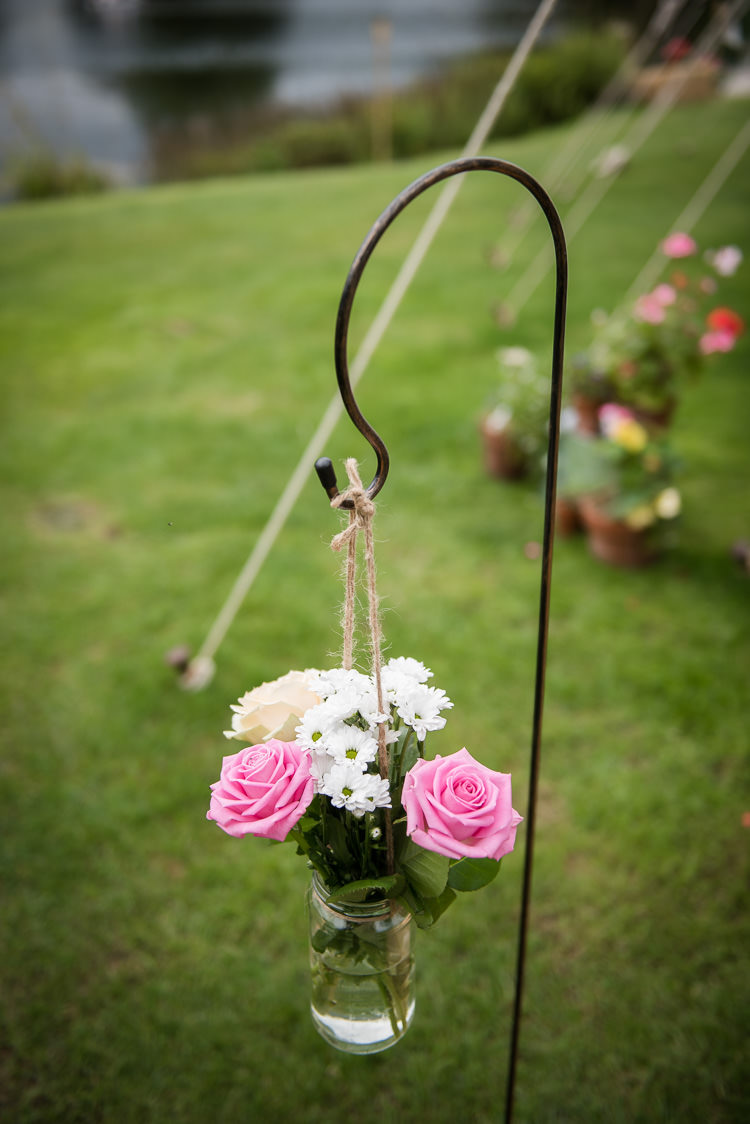 Jar Flowers Outdoor Lakeside DIY Wedding http://julietmckeephotography.co.uk/
