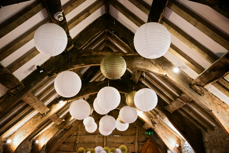 Lanterns White Gold Natural Eco Barn Gold Pink Wedding http://www.jackladenburg.com/