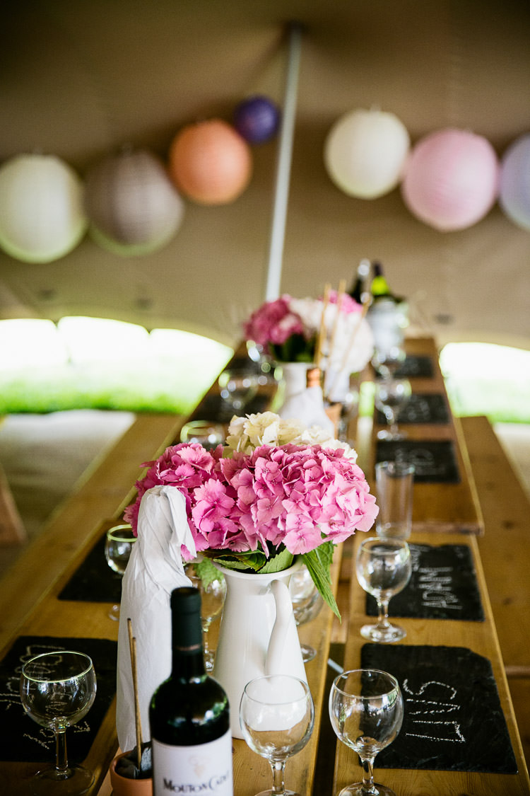 Hydrangea Jug Flowers Centrepiece Natural Eco Barn Gold Pink Wedding http://www.jackladenburg.com/