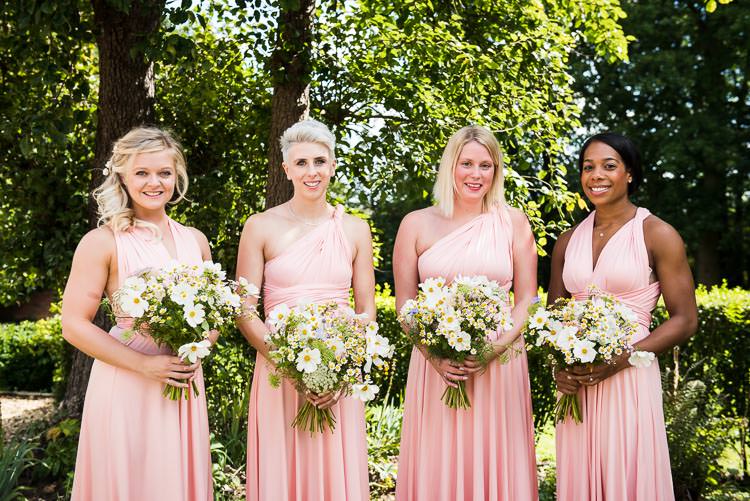 Multiway Pale Pink Bridesmaid Dresses Pretty White Summer Informal Wedding http://www.jessicagracephotography.com/