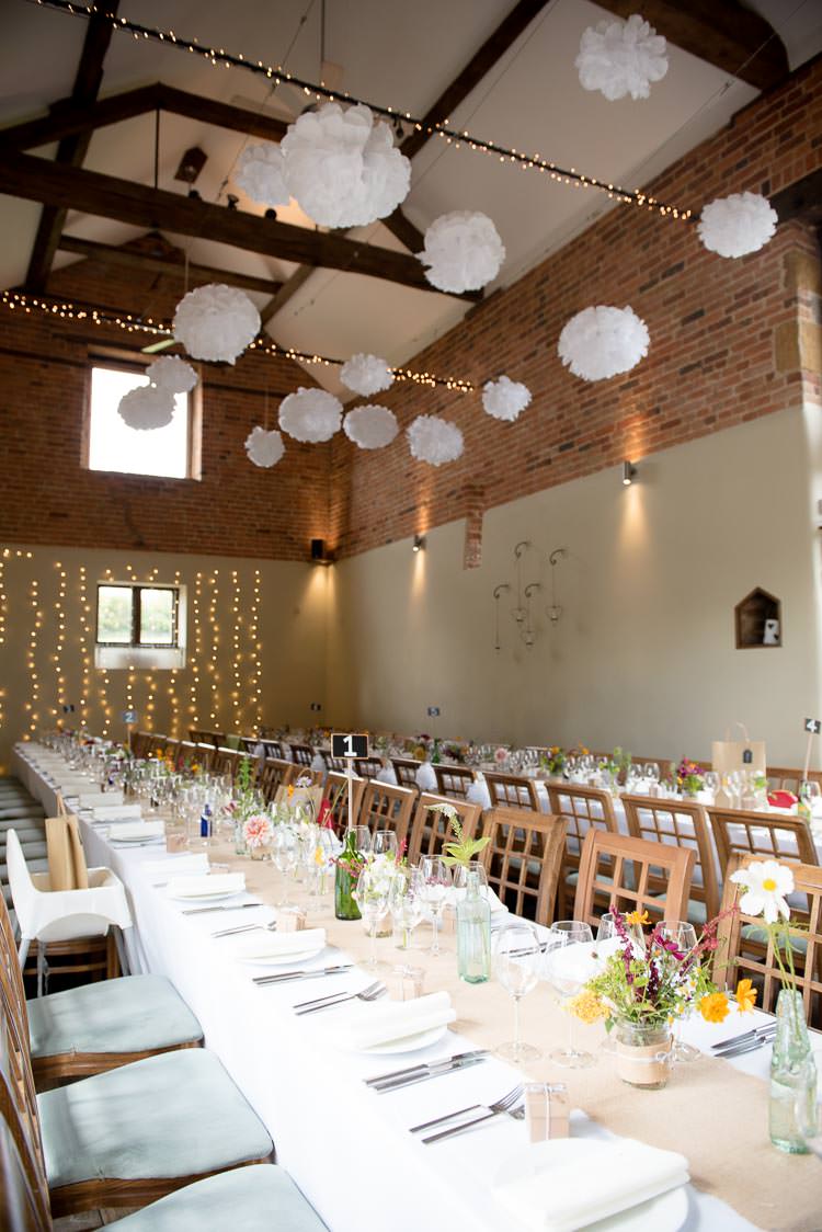 Dodmoor House Pom Poms Pretty White Summer Informal Wedding http://www.jessicagracephotography.com/