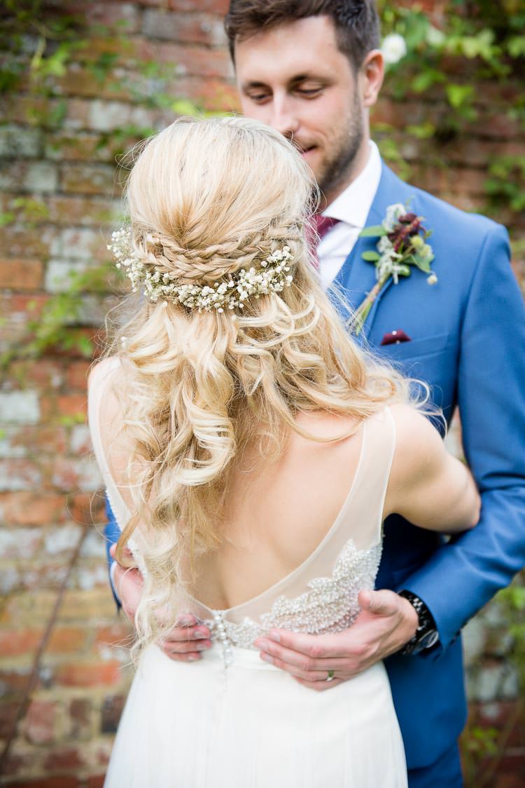 Hair Bride Bridal Style Plait Braid Flowers Waves Boho Pretty White Summer Informal Wedding http://www.jessicagracephotography.com/