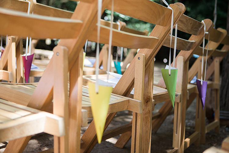 Confetti Cones Chairs Indie Hand Made Outdoor Woodland Wedding http://www.ilariapetrucci.co.uk/