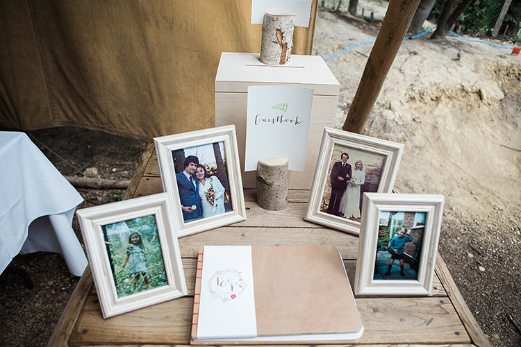 Guestbook Table Indie Hand Made Outdoor Woodland Wedding http://www.ilariapetrucci.co.uk/