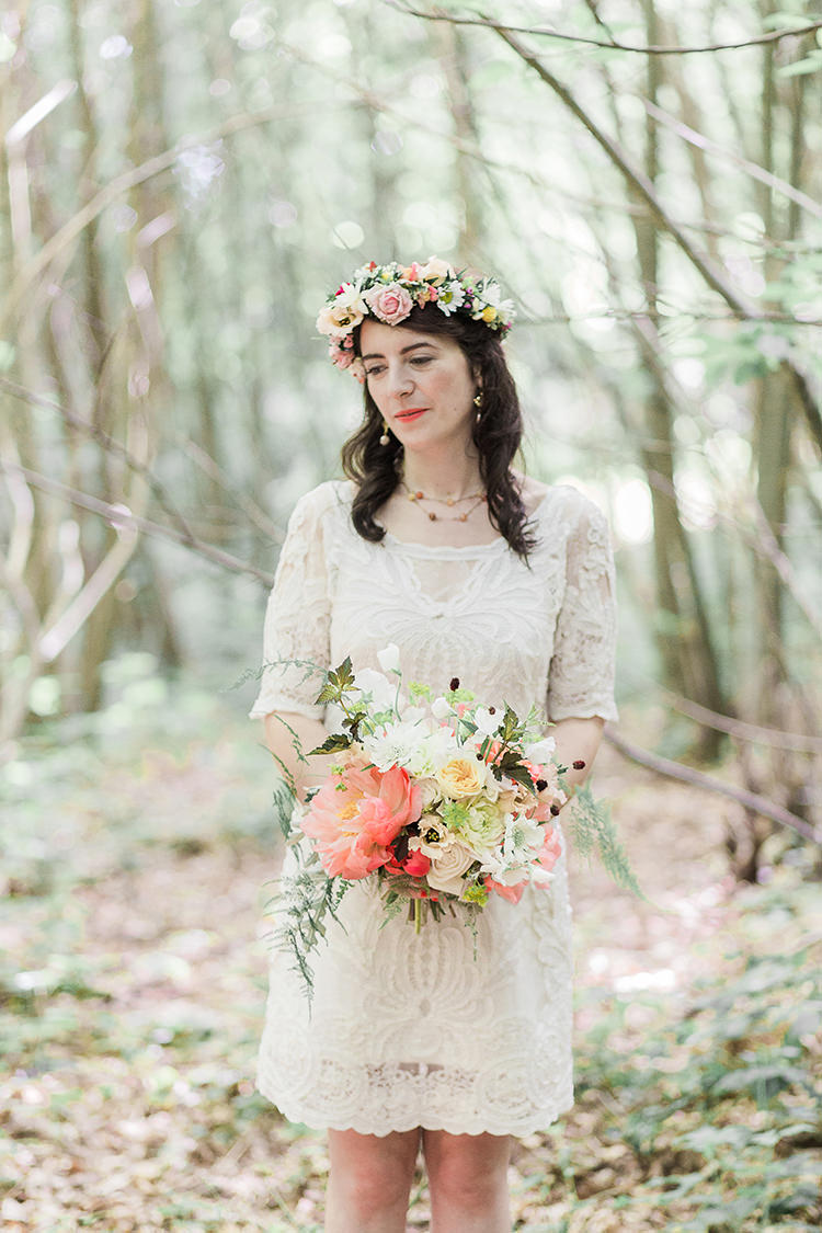 Short Gown Bride Bridal Vienna Dress by Yoana Baraschi at BHLDN Indie Hand Made Outdoor Woodland Wedding http://www.ilariapetrucci.co.uk/