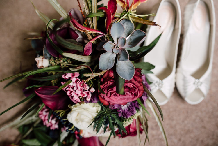 Succulent Rose Bouquet Flowers Fairytale Whimsical Burgundy Gold Wedding http://www.victoriatyrrellphotography.com/